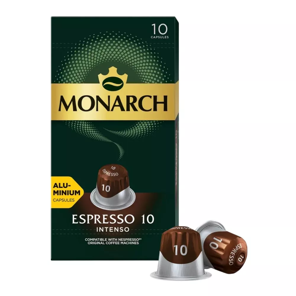 Кофе  в капсулах  Monarch Espresso 10 Intenso (Монарх Эспрессо 10 Интенсо), натуральный жареный молотый, 5,2 г