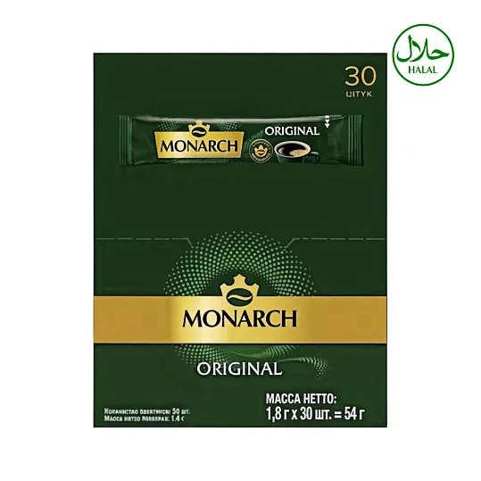 Кофе в стике Monarch Original (Монарх Ориджинал), натуральный растворимый сублимированный, 1.8 г