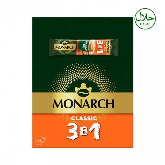Напиток кофейный в стике Monarch Classic (Монарх Классик 3 в 1), растворимый, 13,5 г