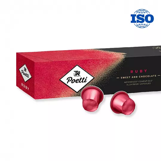 Кофе в капсулах Poetti Leggenda Ruby (Ледженда Руби), натуральный жареный молотый, 5,3 г