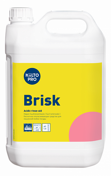 Brisk, кислое средство для ополаскивания посуды, 5л