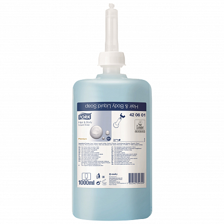 Жидкое мыло-гель Tork Premium 1л, голубой