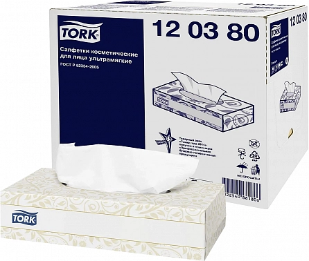 Салфетки Tork Premium д/лица ультра мягкие 2сл 100л (21) с/ц (120380)