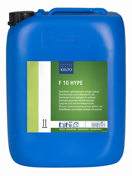 F10 Hype, пенное дезинфицирующее (гипохлорит Na) моющее средство, 10л